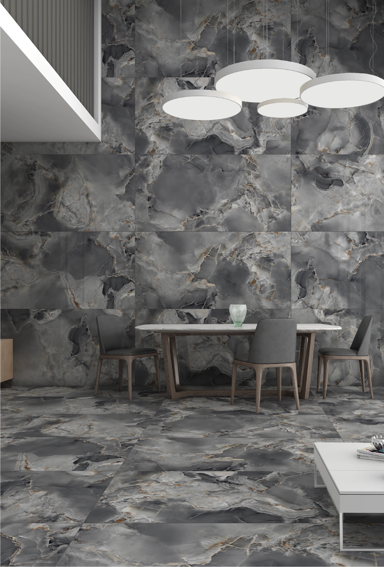Glancētas flīzes ONICE GRIGIO CRISTALLO HIGH-GLOSSY, 60x120cm, SC
